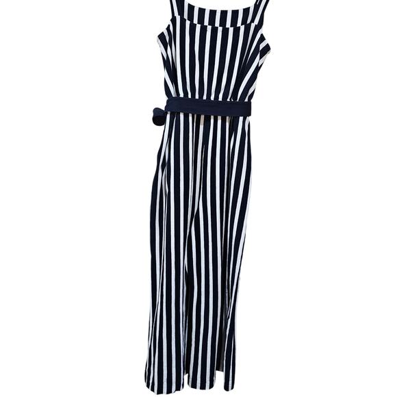 J Crew Knit Tie Waist Striped Jumpsuit Size 10 - Picture 3 of 5